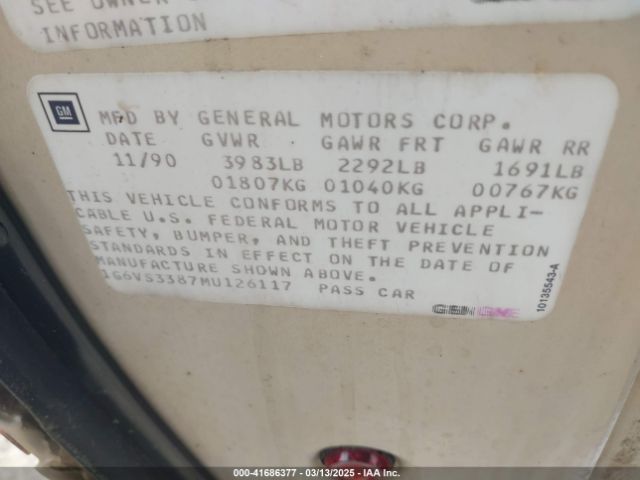 1991 CADILLAC ALLANTE 1G6VS3387MU126117 Photo 8