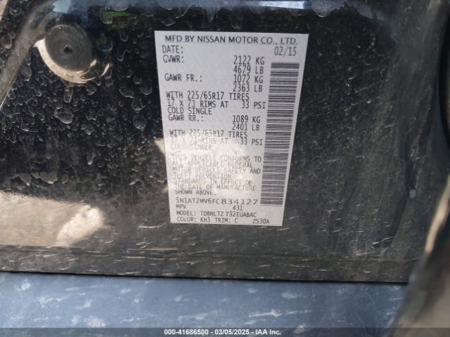 5N1AT2MV6FC834127 Nissan ROGUE SV