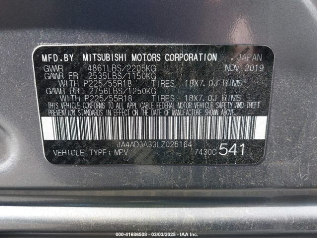 JA4AD3A33LZ025164 Mitsubishi Outlander Sel 2.4
