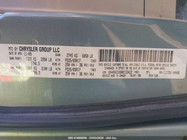 2010 CHRYSLER TOWN & COUNTRY 2A4RR6DX9AR153422 Photo 8