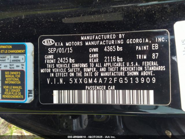 5XXGM4A72FG513909 KIA Optima Lx