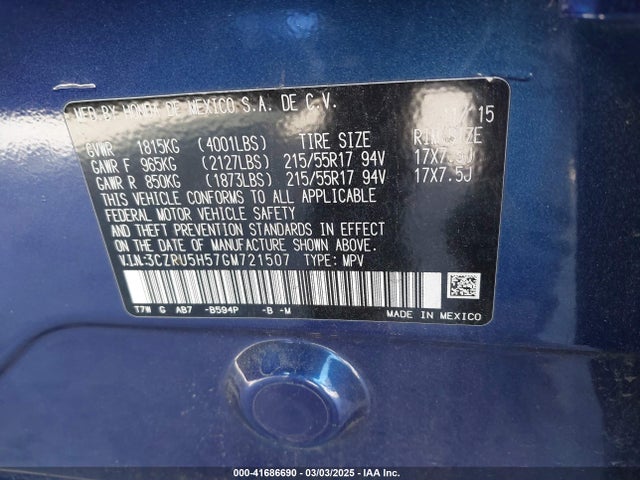 3CZRU5H57GM721507 Honda HR-V EX