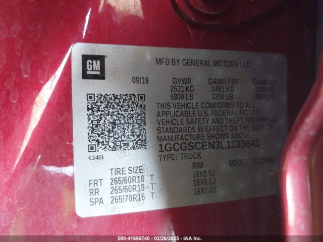 1GCGSCEN3L1133641 Chevrolet Colorado 2wd  Short Box Lt