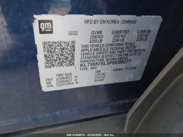 KL79MVSL5PB098177 Chevrolet Trailblazer Fwd Activ