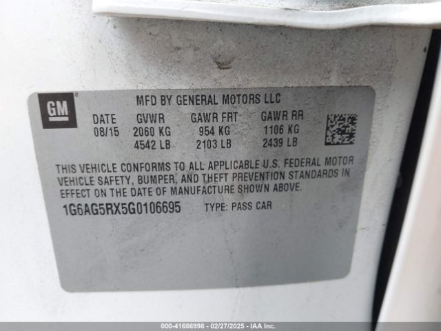 1G6AG5RX5G0106695 Cadillac Ats Standard