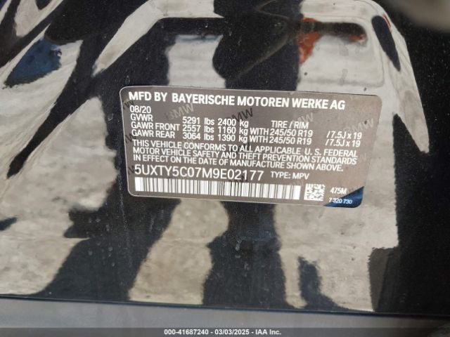 5UXTY5C07M9E02177 BMW X3 Xdrive30i