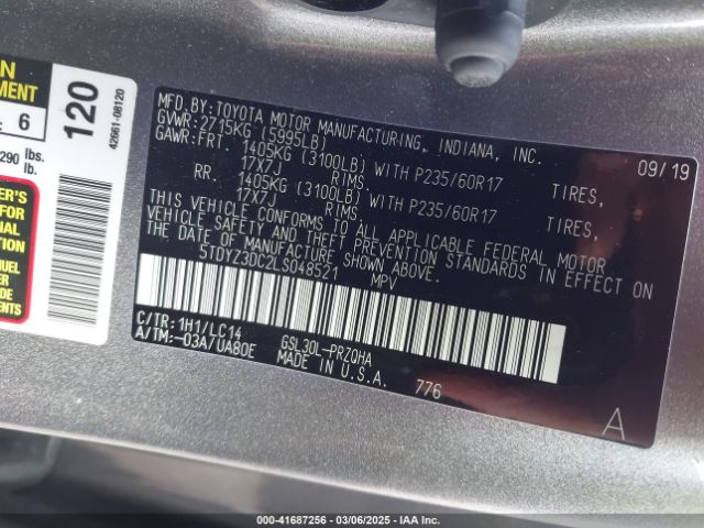 5TDYZ3DC2LS048521 Toyota Sienna Xle/xle Premium/limited/limited Premium