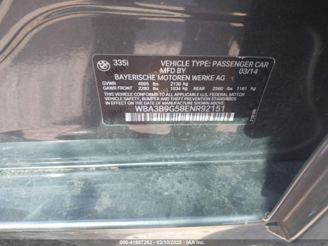 2014 BMW 335I WBA3B9G58ENR92151 Photo 8