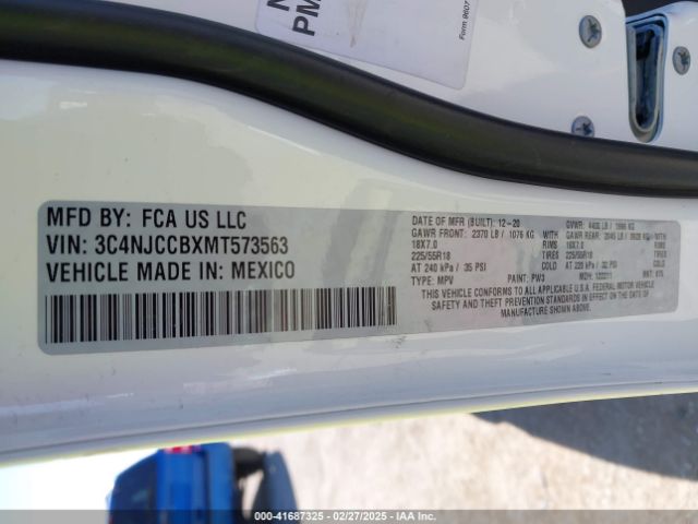 3C4NJCCBXMT573563 Jeep Compass Limited Fwd