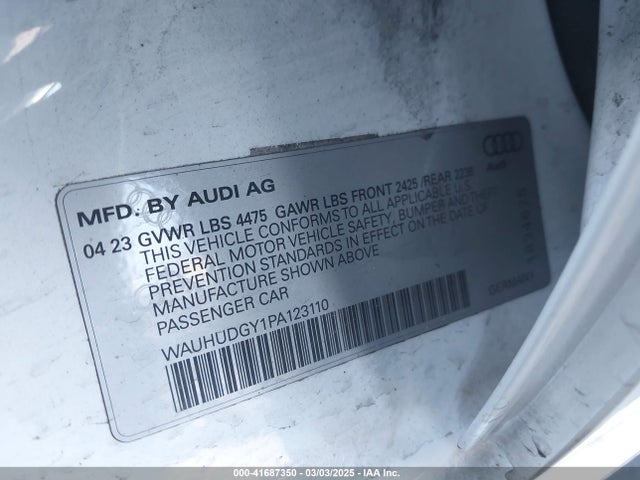 WAUHUDGY1PA123110 Audi A3 Premium Plus 40 Tfsi Quattro S Tronic