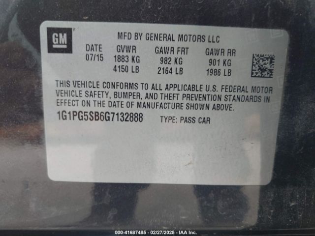 1G1PG5SB6G7132888 Chevrolet Cruze Limited Ltz Auto