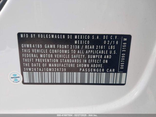 3VW267AJ1GM326739 Volkswagen Jetta 1.4t S