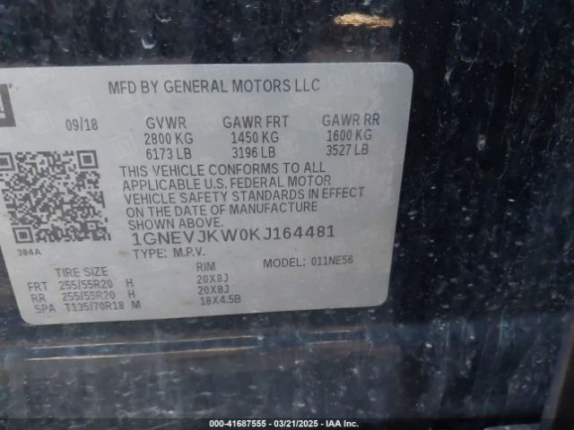1GNEVJKW0KJ164481 Chevrolet Traverse High Country