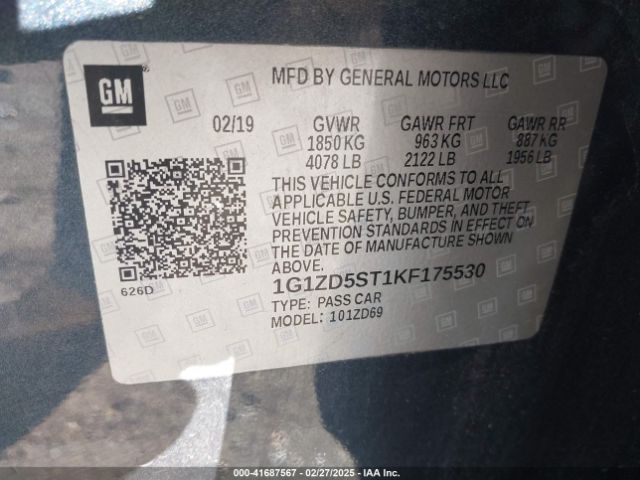 1G1ZD5ST1KF175530 Chevrolet MALIBU LT