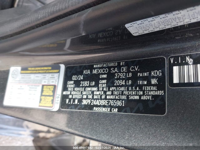 3KPF24AD8RE765961 KIA Forte Lxs