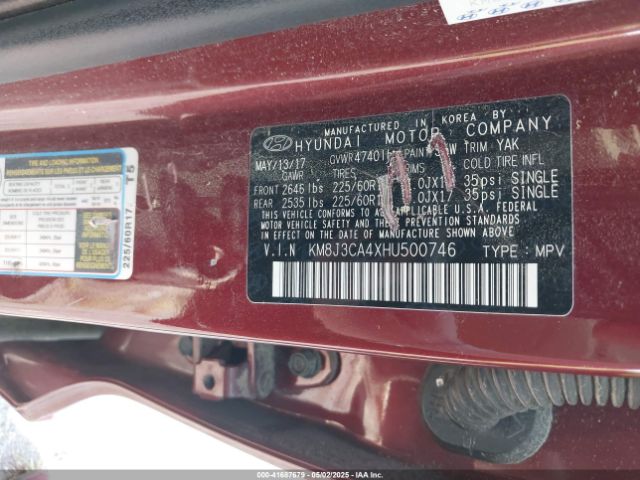 KM8J3CA4XHU500746 Hyundai TUCSON SE