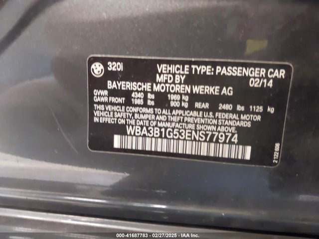 BMW 320i 2014 WBA3B1G53ENS77974 Image 9