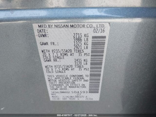5N1AL0MNXGC504593 Infiniti QX60