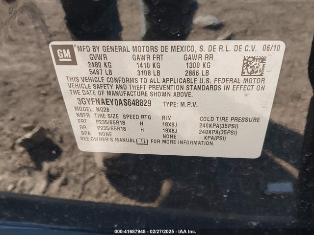 2010 CADILLAC SRX 3GYFNAEY0AS648829 Photo 8