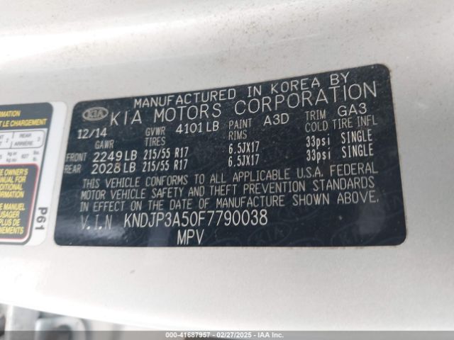 KNDJP3A50F7790038 KIA SOUL +