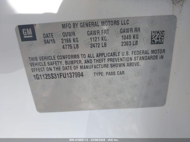 1G1125S31FU137994 Chevrolet lfx