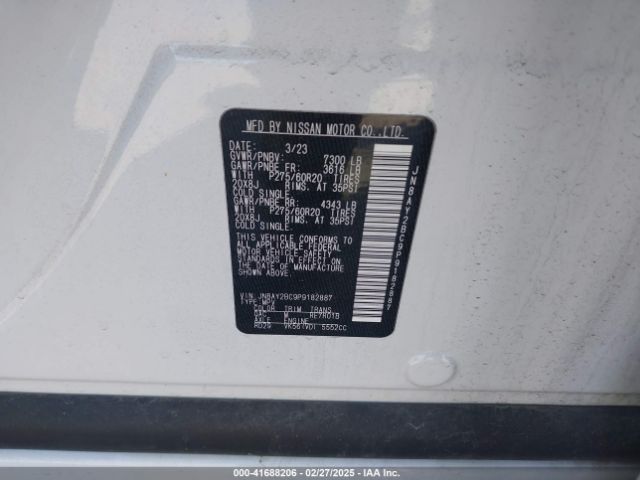 JN8AY2BC9P9182887 Nissan Armada Sl 2wd