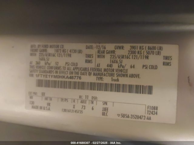 1FTYE1YM0HKA48776 Ford Transit-150