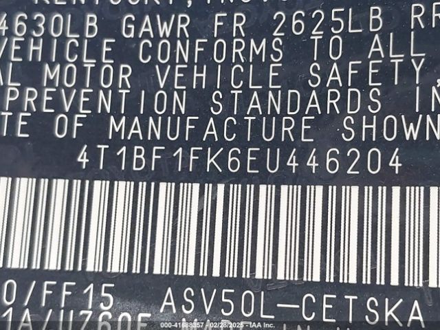 4T1BF1FK6EU446204 Toyota Camry Se Sport