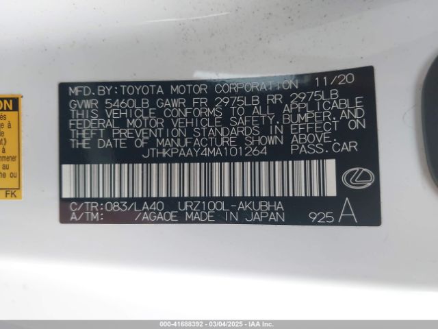 JTHKPAAY4MA101264 Lexus LC 500