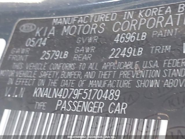 KNALN4D79F5170489 KIA Cadenza Premium