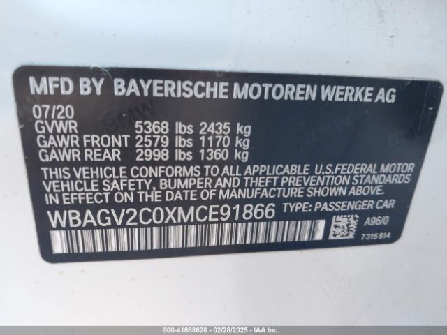 WBAGV2C0XMCE91866 BMW 840i Gran Coupe