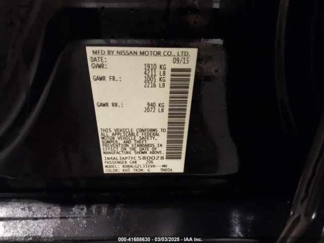 1N4AL3AP7FC580028 Nissan Altima 2.5 S