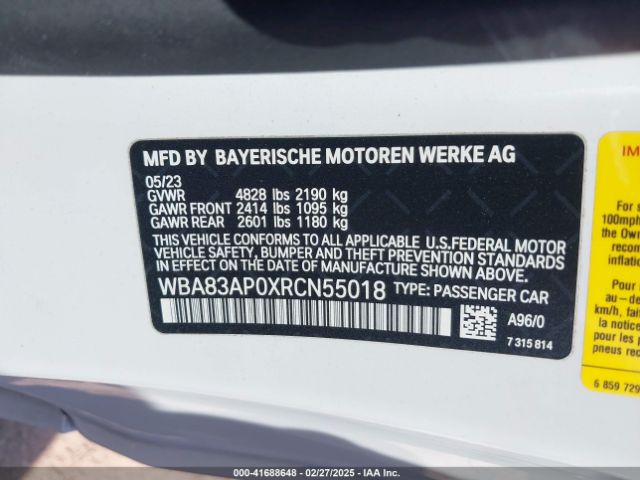 WBA83AP0XRCN55018 BMW M440I