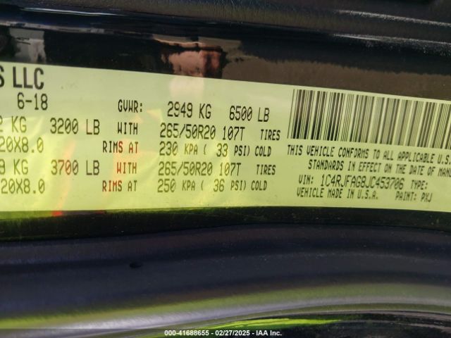 1C4RJFAG8JC453706 Jeep Grand Cherokee Altitude 4x4