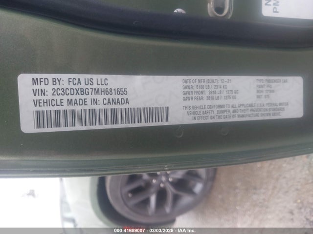 Dodge Charger Sxt Rwd 2021 2C3CDXBG7MH681655 Image 9