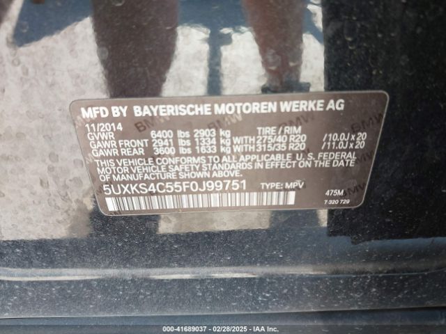5UXKS4C55F0J99751 BMW X5 Xdrive35d