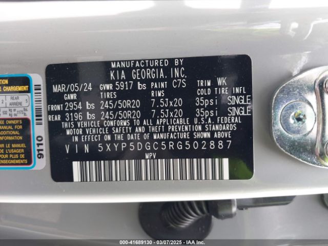 5XYP5DGC5RG502887 KIA Telluride Sx Prestige X-line