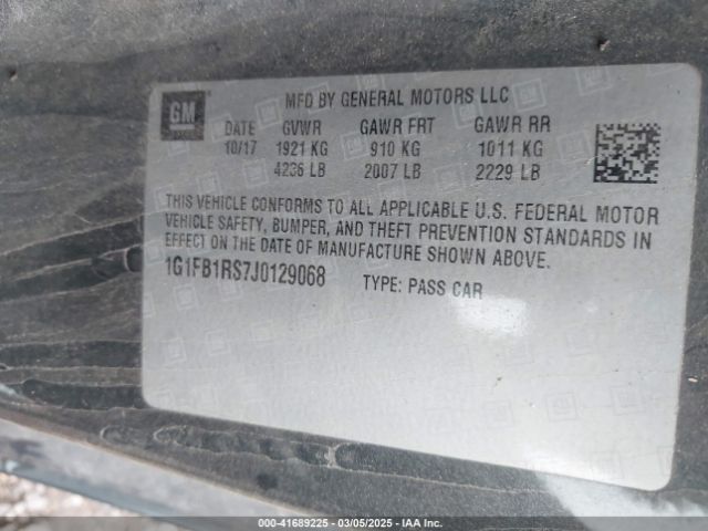 1G1FB1RS7J0129068 Chevrolet Camaro 1lt