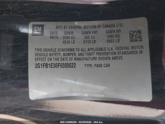2G1FB1E36F9305622 Chevrolet Camaro 2ls
