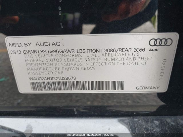 2013 AUDI S8 WAUD2AFD0DN028673 Photo 8