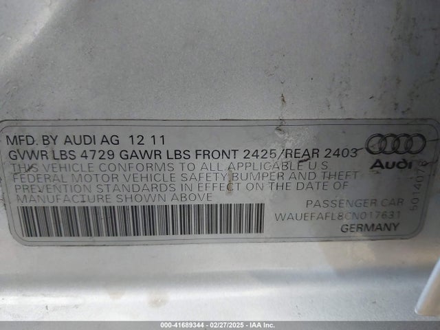 2012 AUDI A4 WAUEFAFL8CN017631 Photo 8