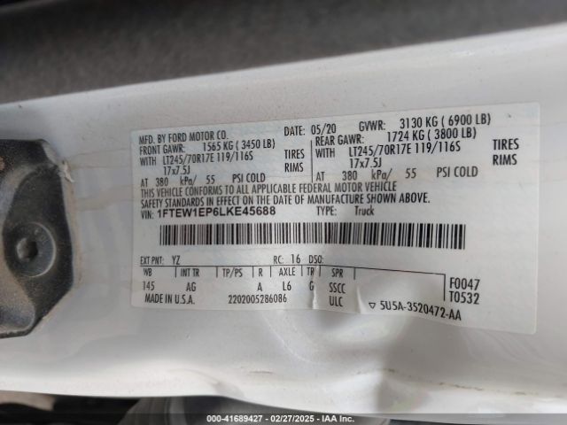 1FTEW1EP6LKE45688 Ford F-150 Xl