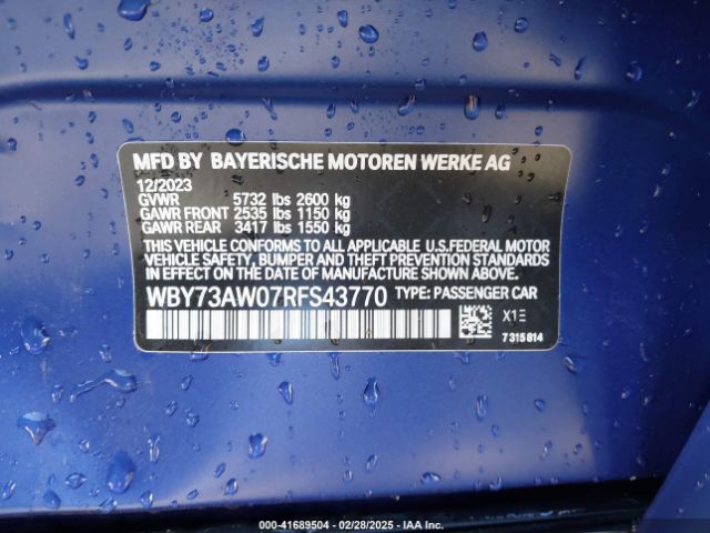 WBY73AW07RFS43770 BMW I4 Edrive40