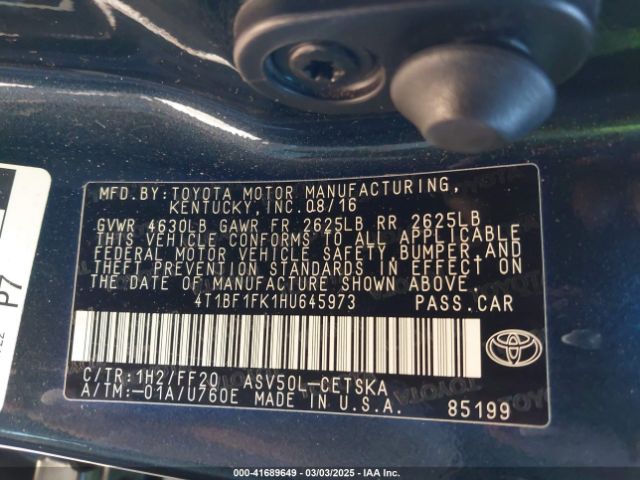4T1BF1FK1HU645973 Toyota CAMRY SE