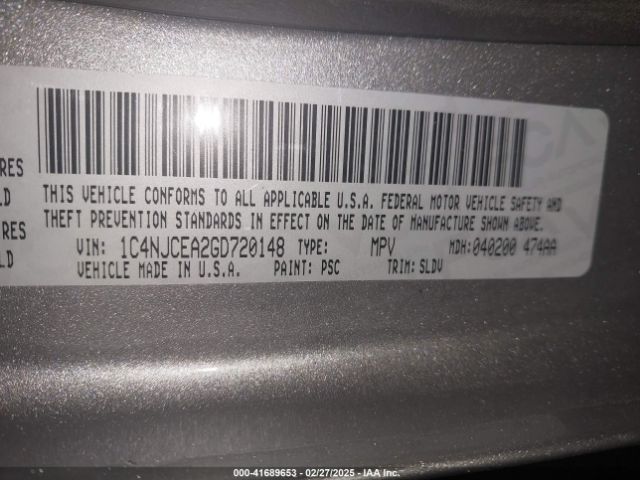 1C4NJCEA2GD720148 Jeep Compass High Altitude Edition