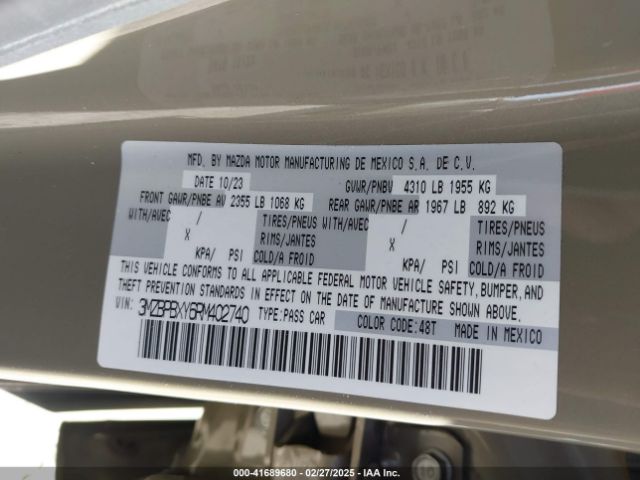 3MZBPBXY6RM402740 Mazda Mazda3 2.5 Carbon Turbo
