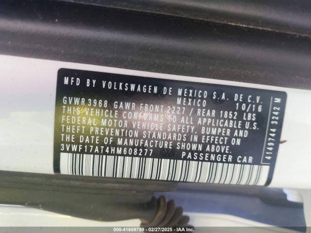 2017 VOLKSWAGEN BEETLE 3VWF17AT4HM608277 Photo 8