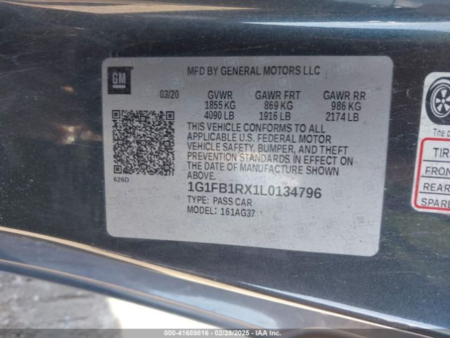 1G1FB1RX1L0134796 Chevrolet Camaro Rwd  1ls