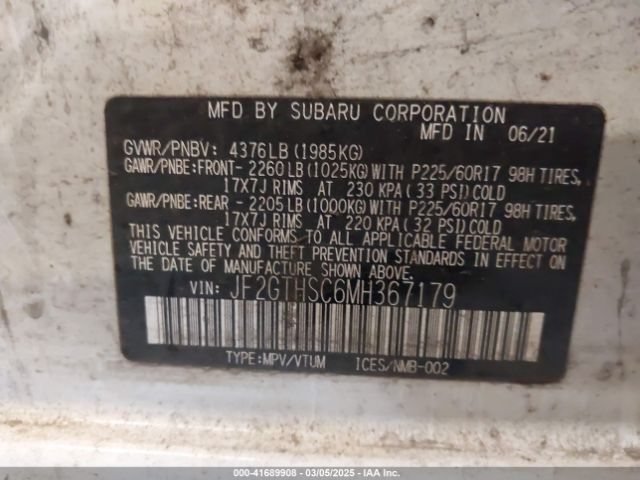 JF2GTHSC6MH367179 Subaru Crosstrek Sport