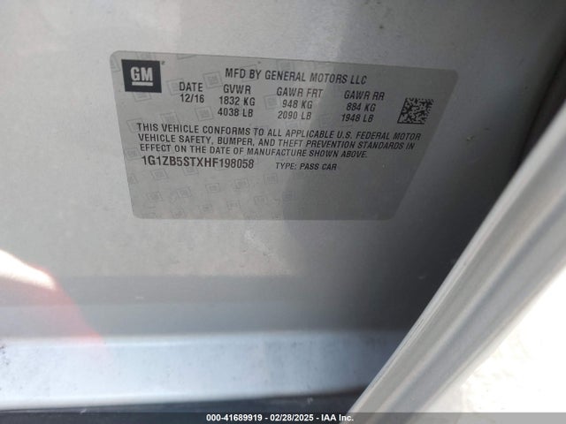 1G1ZB5STXHF198058 Chevrolet MALIBU LS